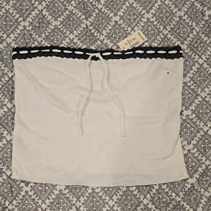 Aeropostale White Tube Top with Black Lace